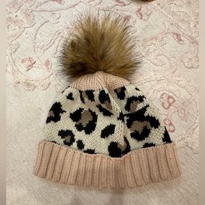 Cheetah Pom Pom Hat